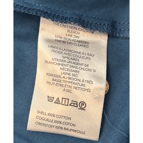 Anthropologie Long-Sleeve Square-Neck Poplin Mini Dress Sz Sm Blue NWT - Picture 7 of 9